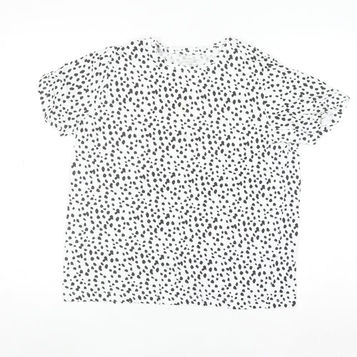 Dunnes Stores Women’s White Animal Print Cotton T-Shirt M