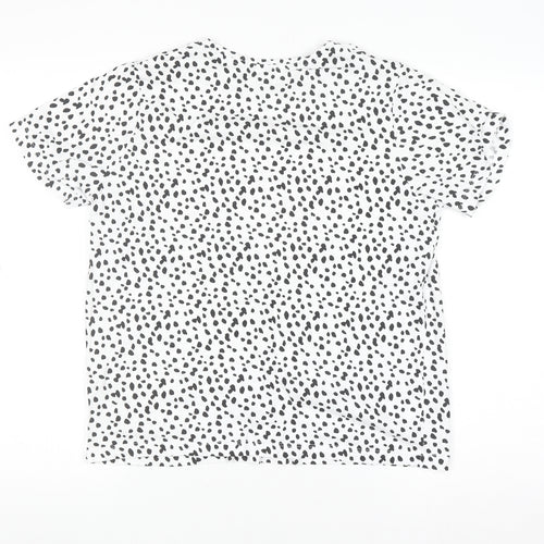 Dunnes Stores Women’s White Animal Print Cotton T-Shirt M