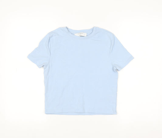 Primark Women Blue Basic Short Sleeve Cotton Stretch T-Shirt L