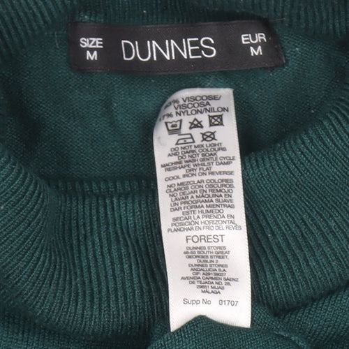 Dunnes Womens Green Roll Neck Knit Jumper Size M