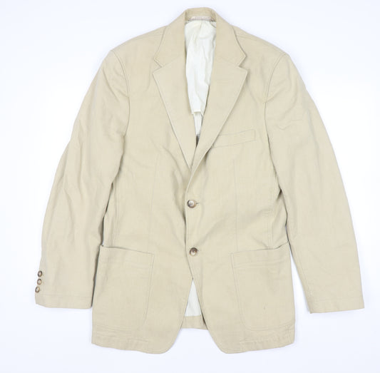 Saint Hilaire Men's Beige Cotton Blazer Jacket 40R Casual Smart