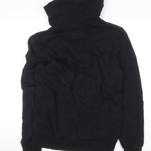 Diesel Men's Black Cotton Pullover Hoodie L Denim Accent Sweatshirt
