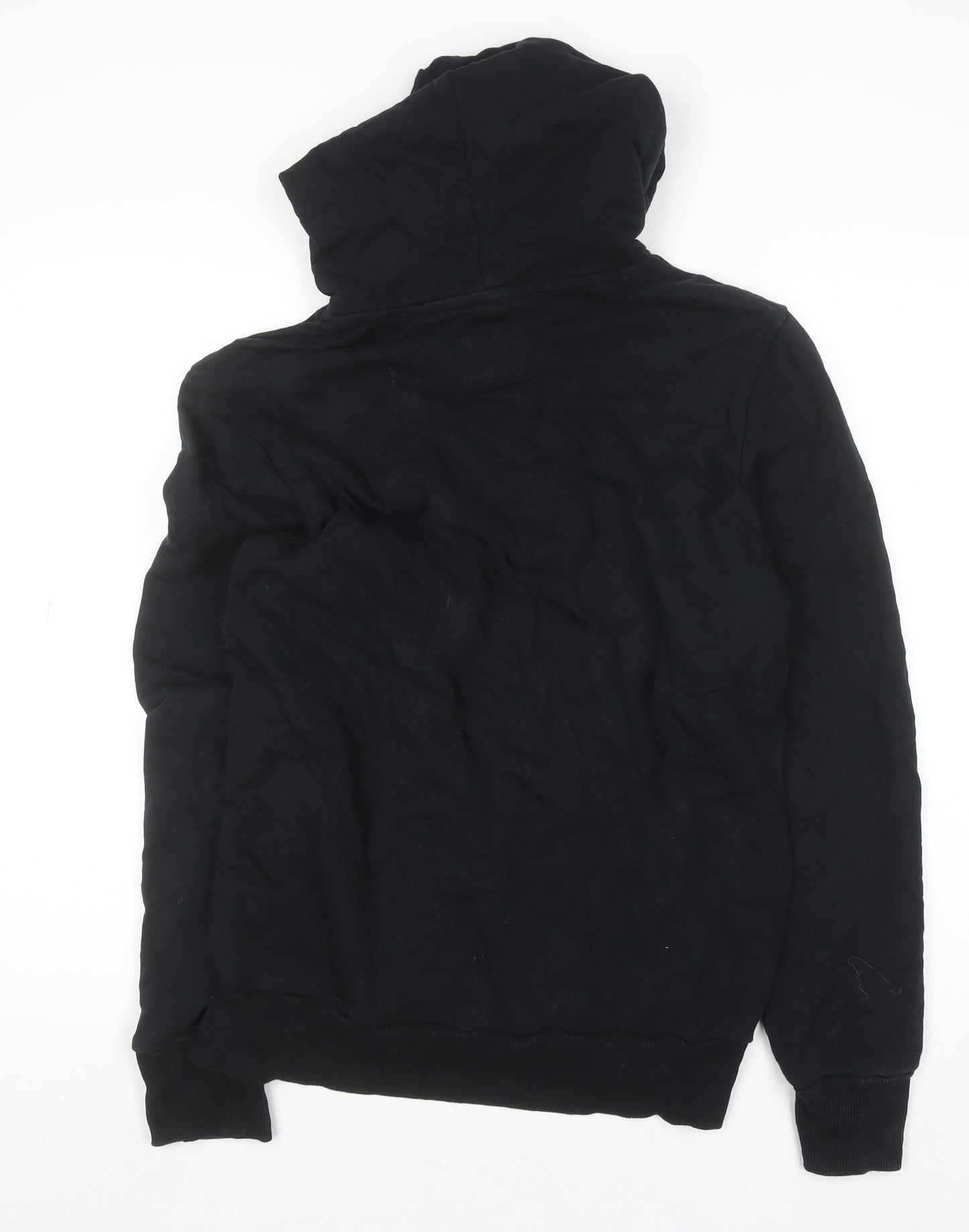 Diesel Men's Black Cotton Pullover Hoodie L Denim Accent Sweatshirt