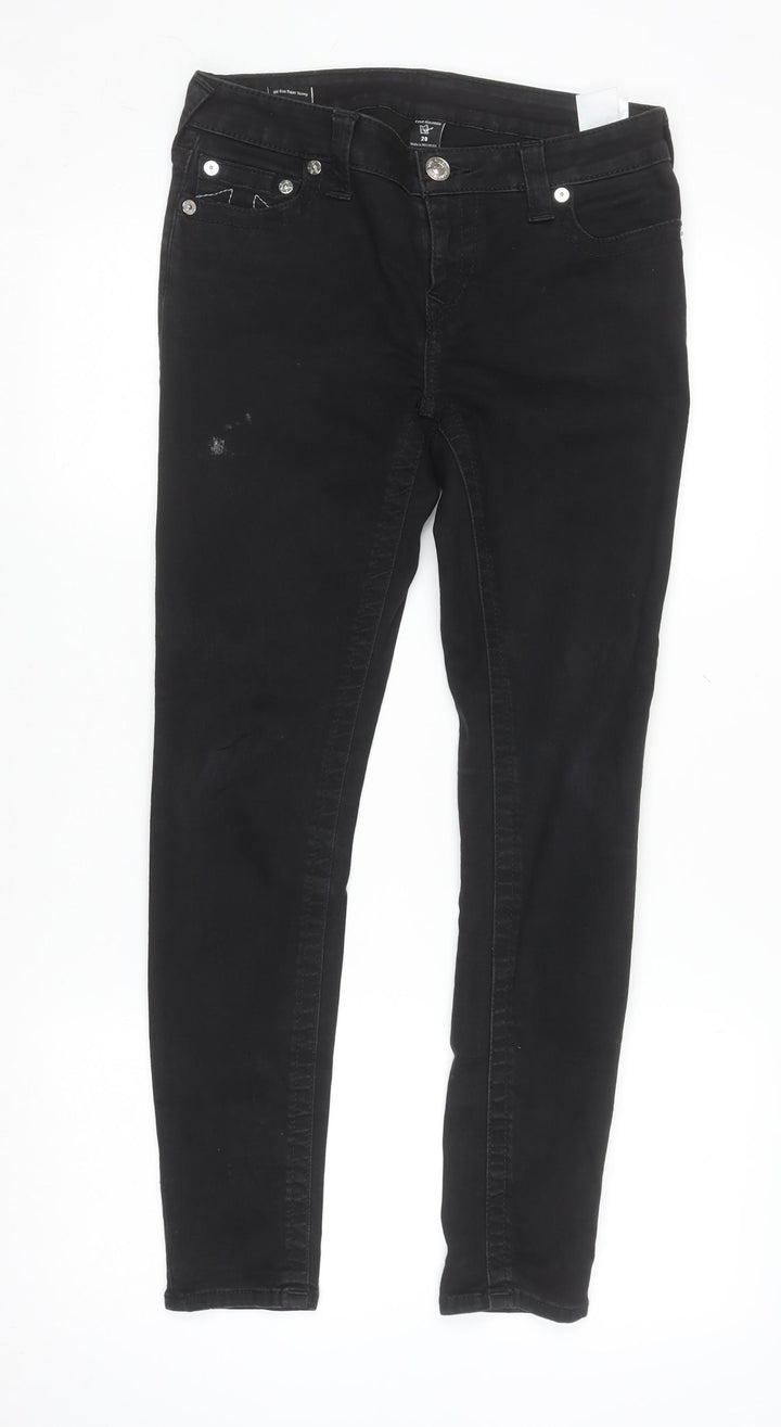 True Religion Womens Black Skinny Jeans Size 10 Slim Fit Stretch Denim