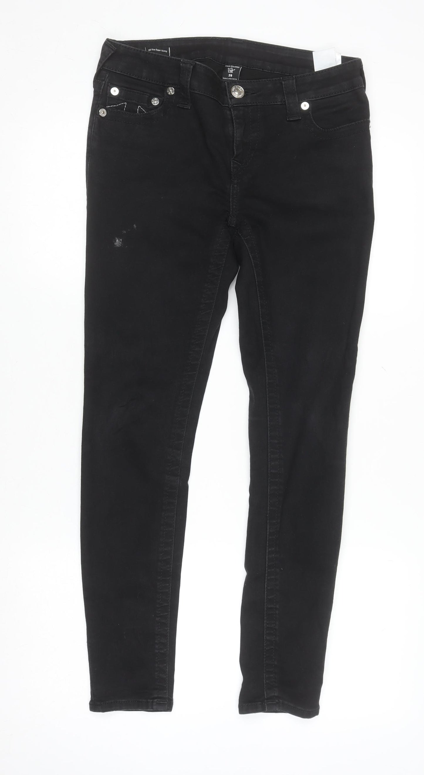 True Religion Womens Black Skinny Jeans Size 10 Slim Fit Stretch Denim