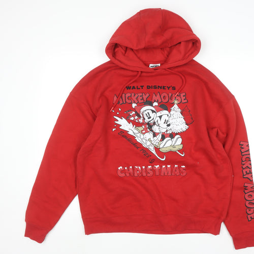 Disney Mickey Mouse Red XS Women's Christmas Pullover Hoodie