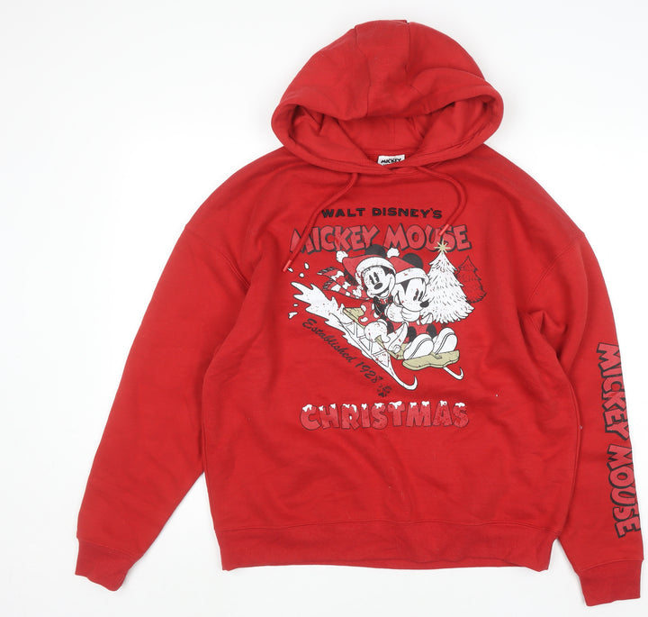 Disney Mickey Mouse Red XS Women's Christmas Pullover Hoodie