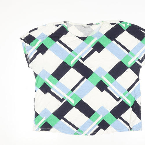 Fransa Womens Multicoloured Geometric Print Viscose T-Shirt Size L