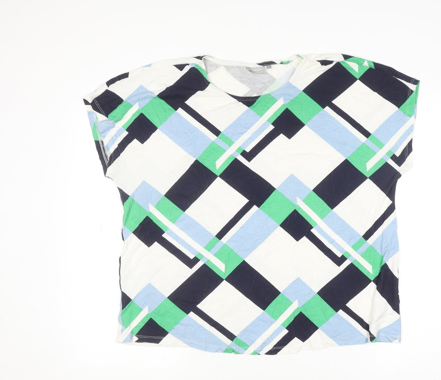 Fransa Womens Multicoloured Geometric Print Viscose T-Shirt Size L