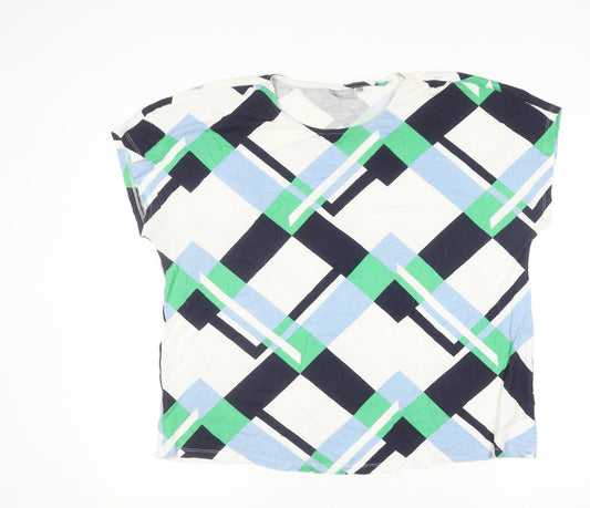 Fransa Womens Multicoloured Geometric Print Viscose T-Shirt Size L