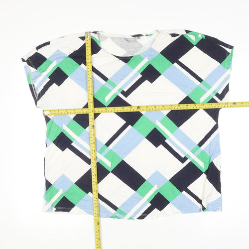 Fransa Womens Multicoloured Geometric Print Viscose T-Shirt Size L