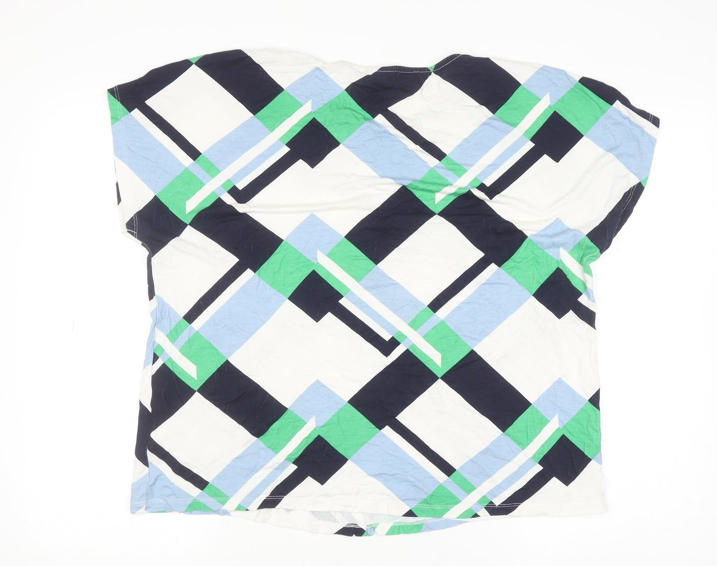 Fransa Womens Multicoloured Geometric Print Viscose T-Shirt Size L