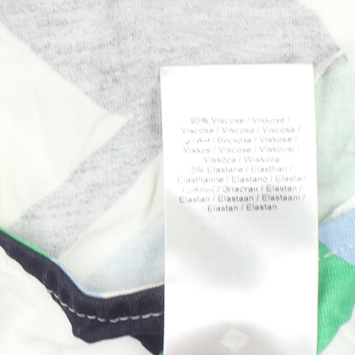 Fransa Womens Multicoloured Geometric Print Viscose T-Shirt Size L