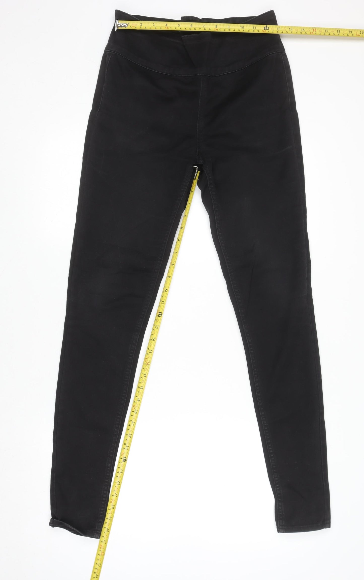 Pieces Womens Black Skinny Stretch Jeans Size M Mid Rise Denim