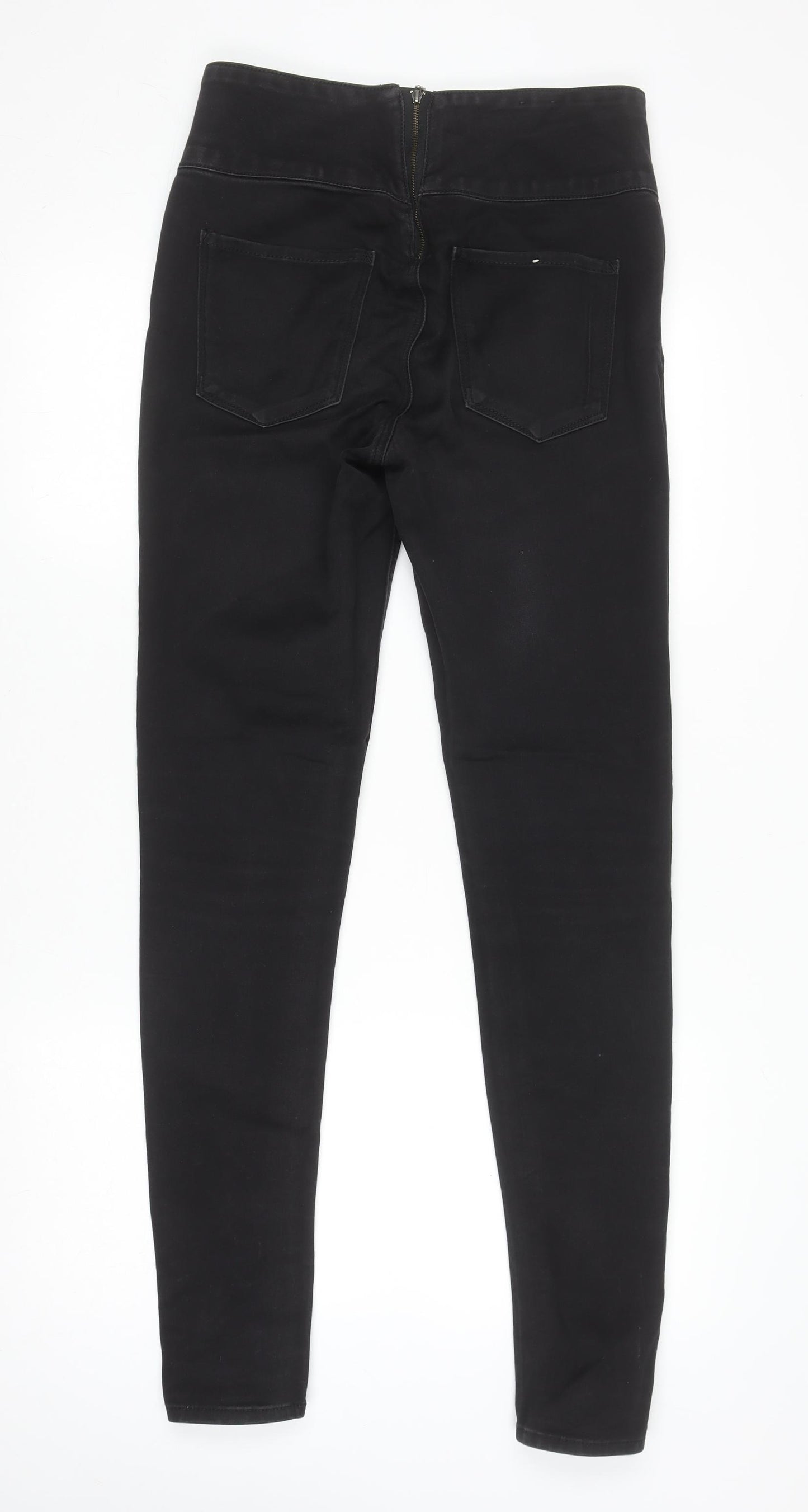 Pieces Womens Black Skinny Stretch Jeans Size M Mid Rise Denim