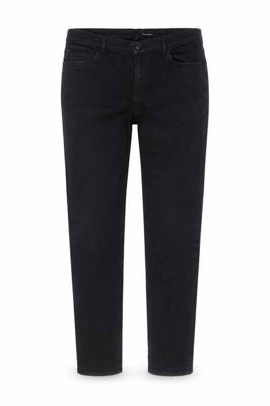 Front view of The Kooples women’s black skinny jeans, size UK 28 slim, fit stretch denim