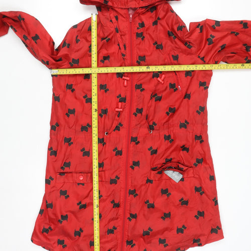 Dunnes Stores Women’s Red Dog Print Hooded Rain Jacket Size 14