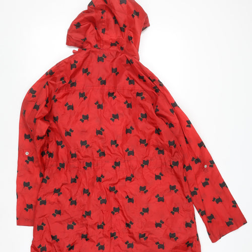 Dunnes Stores Women’s Red Dog Print Hooded Rain Jacket Size 14
