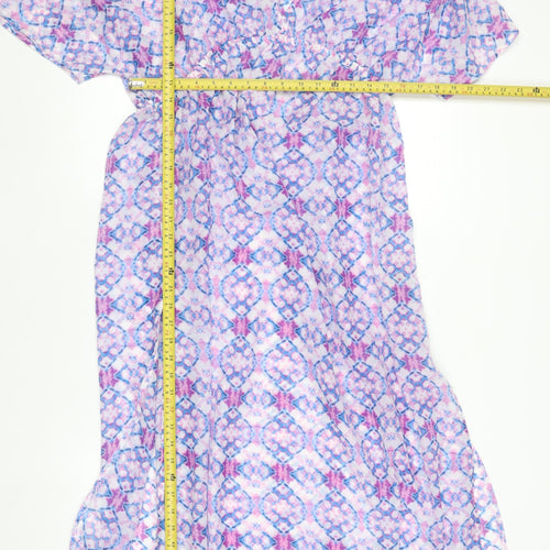 Dunnes Stores Women’s Pink Geometric Midi A-Line Dress Size 14