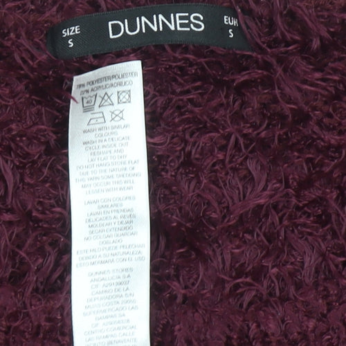 Dunnes Womens Red Bow Fuzzy Crew Neck Long Sleeve Jumper Size S
