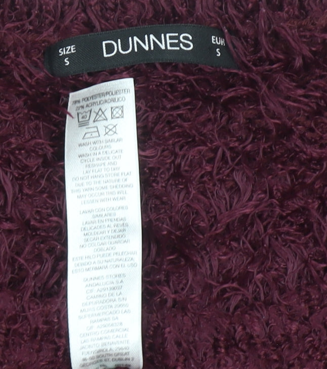 Dunnes Womens Red Bow Fuzzy Crew Neck Long Sleeve Jumper Size S