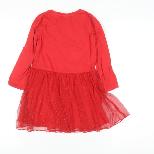 Dunnes Stores Peppa Pig Girls Red Christmas Tutu Dress 4-5 Years