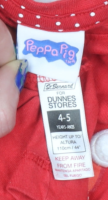 Dunnes Stores Peppa Pig Girls Red Christmas Tutu Dress 4-5 Years