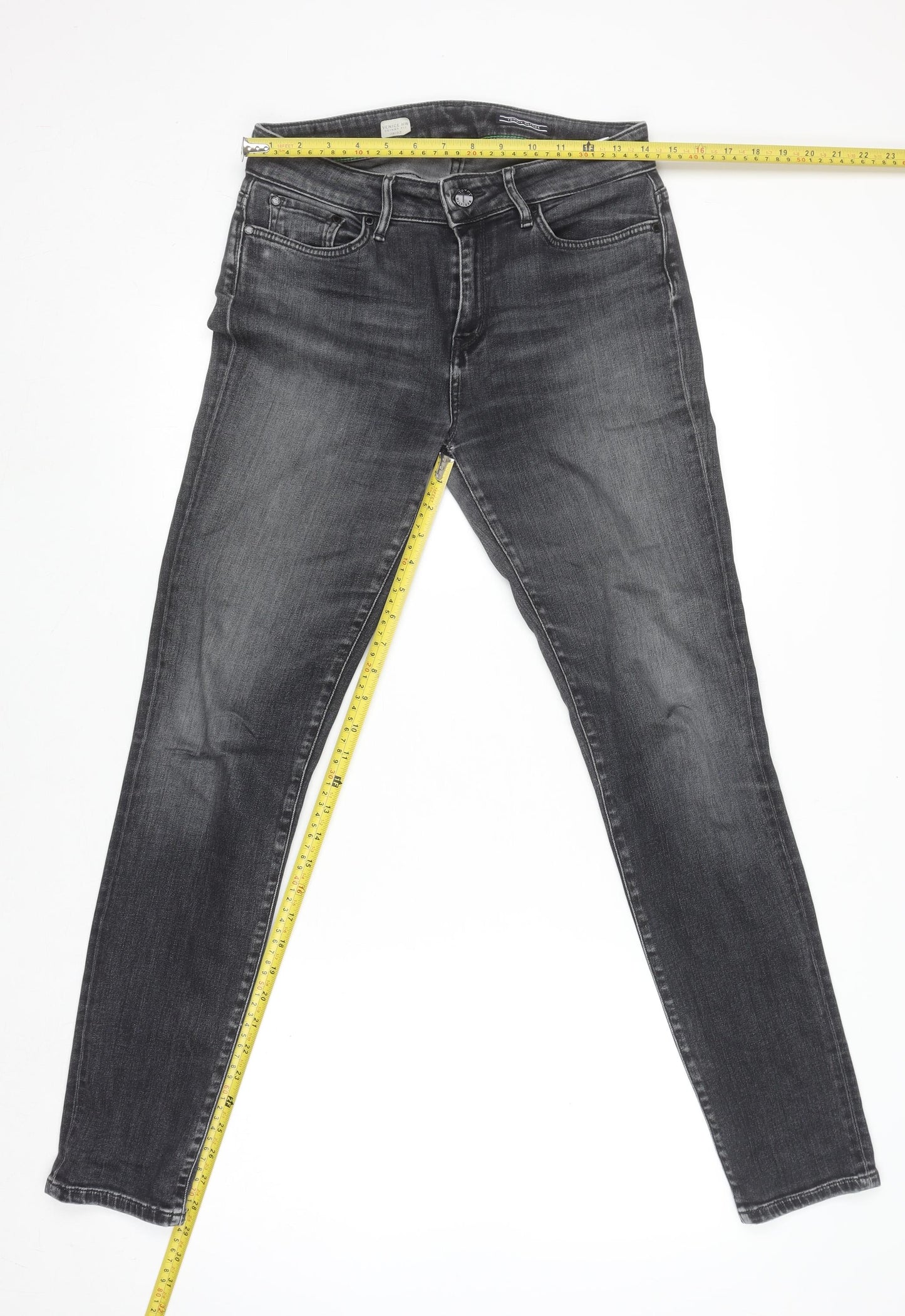 Tommy Hilfiger Men's Black Skinny Fit Jeans 28W 32L Venice HW