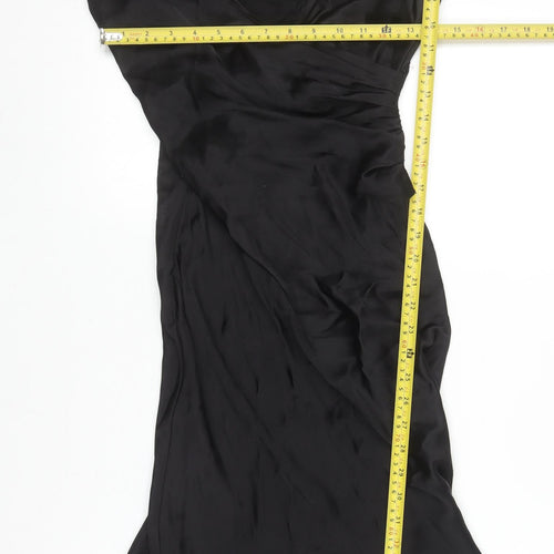 ZARA Women’s Black Viscose Midi Slip Dress XS