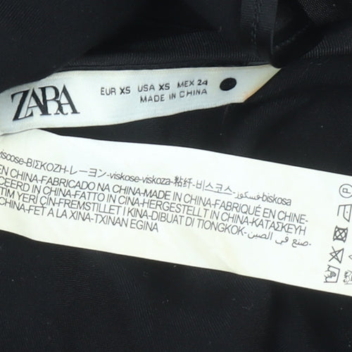 ZARA Women’s Black Viscose Midi Slip Dress XS
