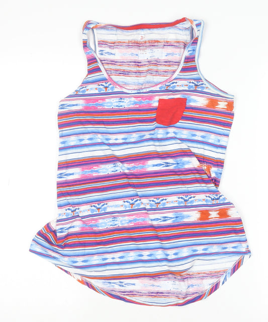 F&F Womens Multicoloured Striped Cotton Tank Top Size 10