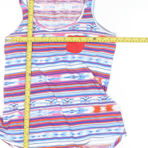 F&F Womens Multicoloured Striped Cotton Tank Top Size 10