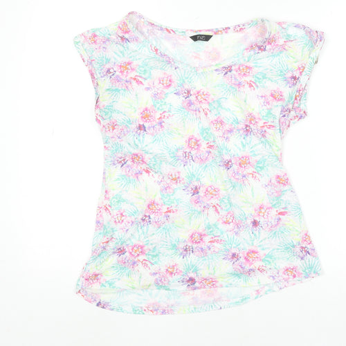 F&F Women's Multicoloured Floral Jersey T-Shirt Size 10
