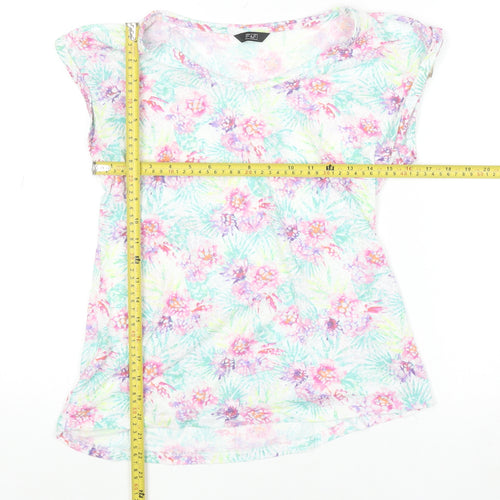 F&F Women's Multicoloured Floral Jersey T-Shirt Size 10