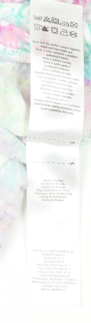 F&F Women's Multicoloured Floral Jersey T-Shirt Size 10