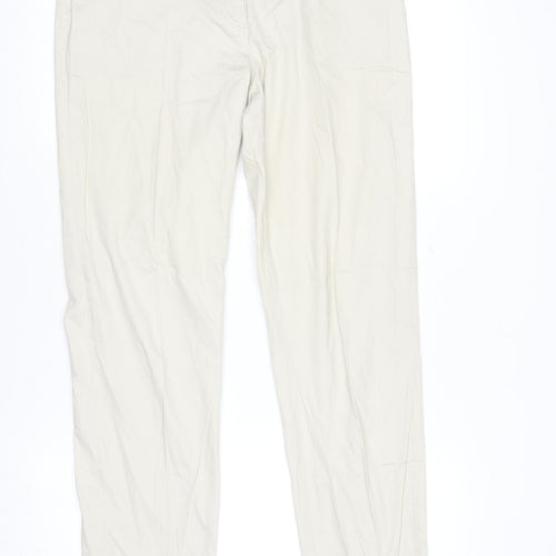 Paz Torras Women’s Beige Chino Trousers Size 14 Cotton Stretch