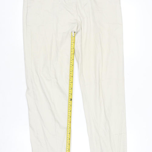 Paz Torras Women’s Beige Chino Trousers Size 14 Cotton Stretch