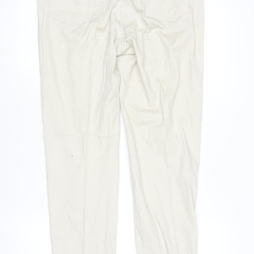 Paz Torras Women’s Beige Chino Trousers Size 14 Cotton Stretch