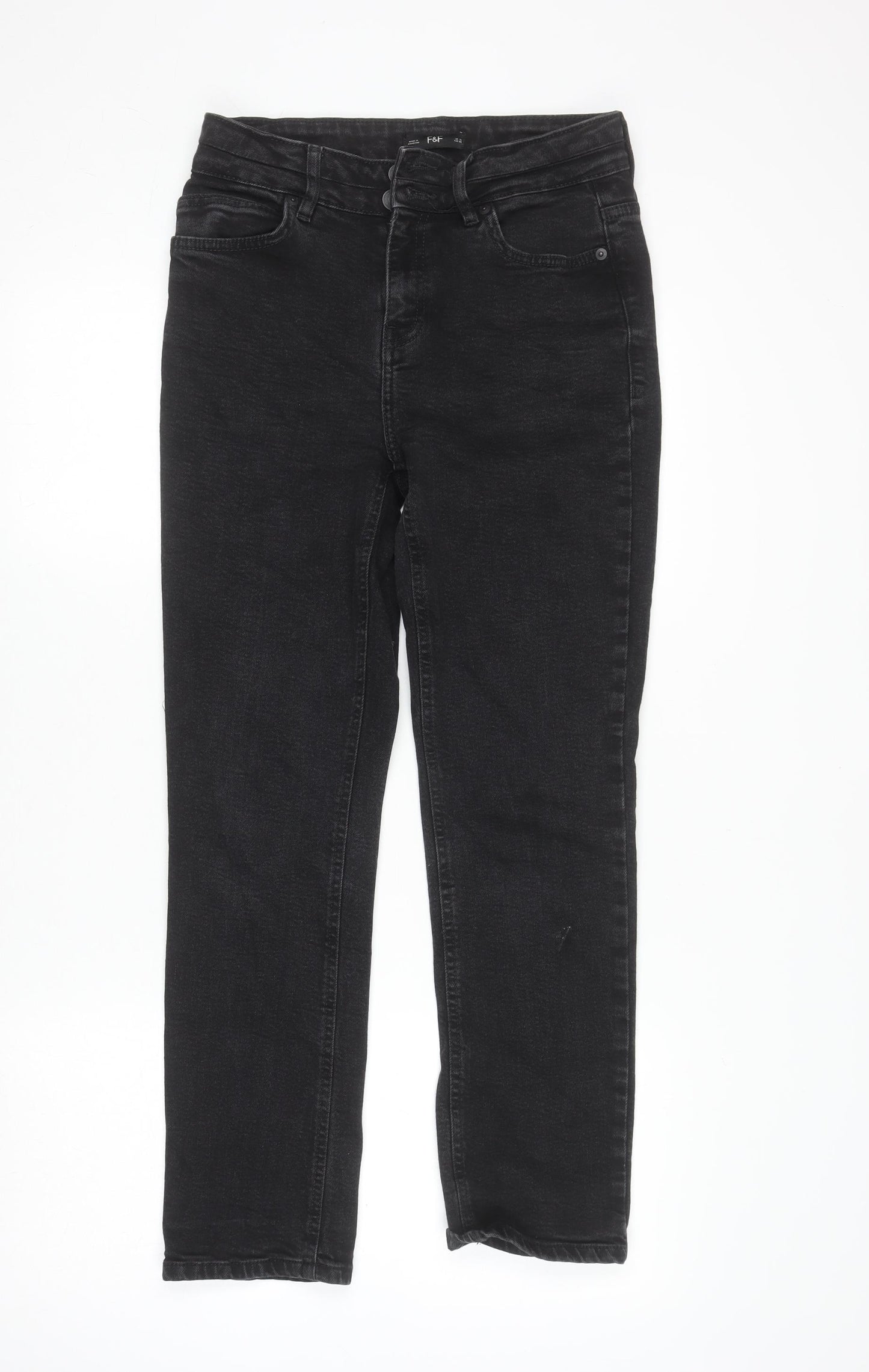 F&F Womens Black Skinny Stretch Jeans Size 19 Slim Fit Denim