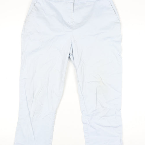 Dunnes Women Blue Cotton Stretch Chino Trousers Size 12