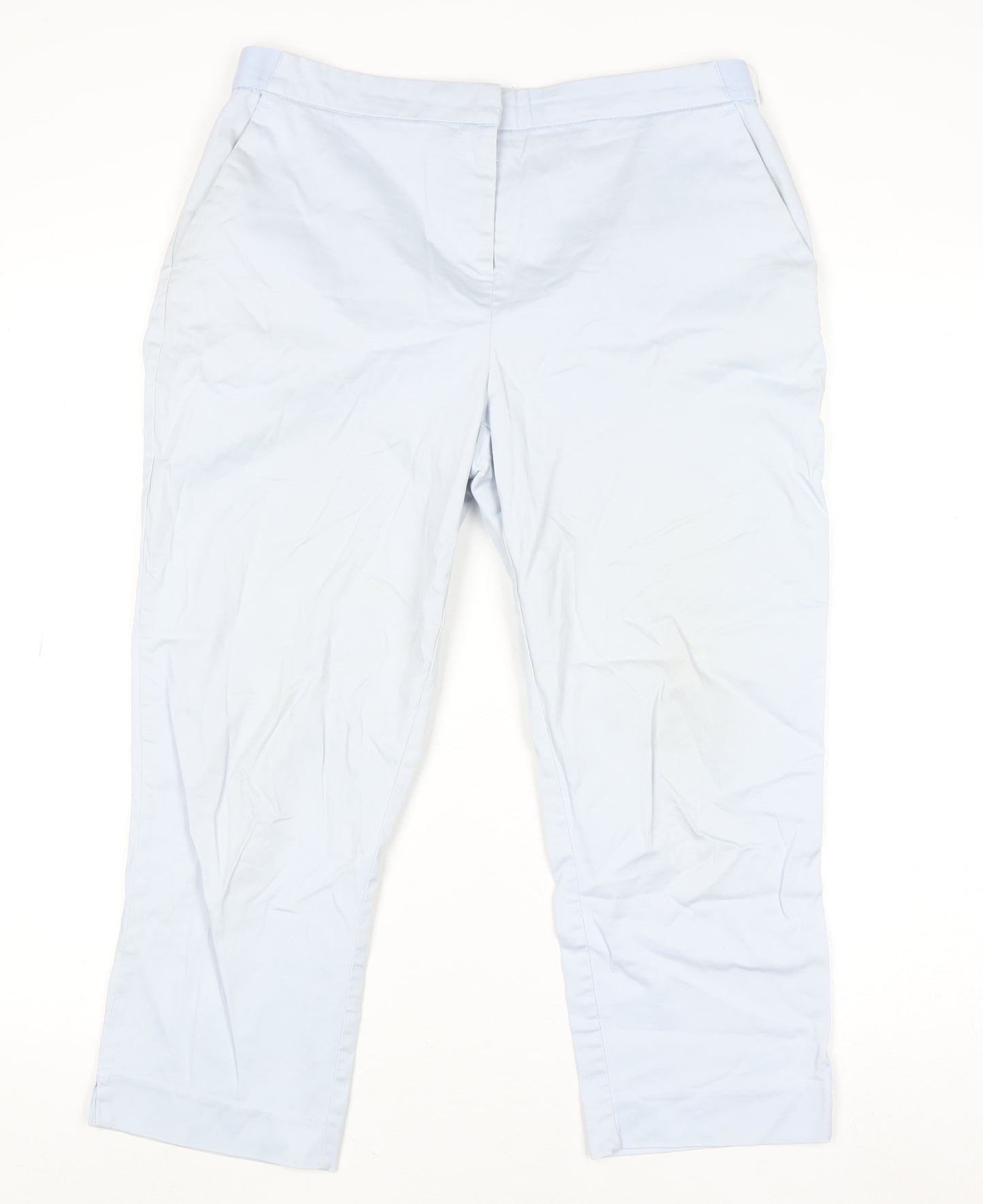 Dunnes Women Blue Cotton Stretch Chino Trousers Size 12