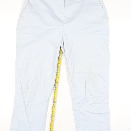 Dunnes Women Blue Cotton Stretch Chino Trousers Size 12