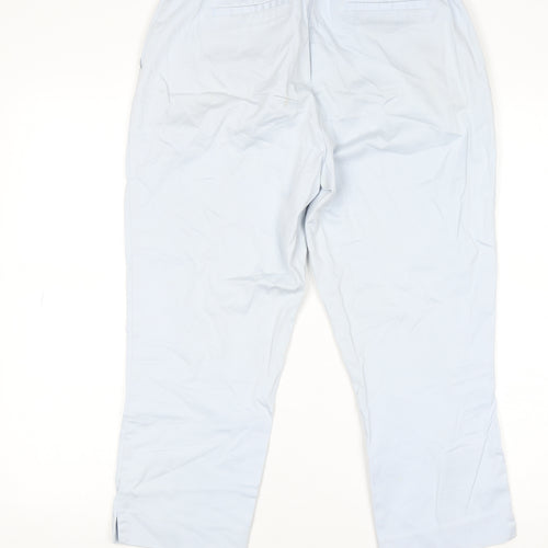 Dunnes Women Blue Cotton Stretch Chino Trousers Size 12