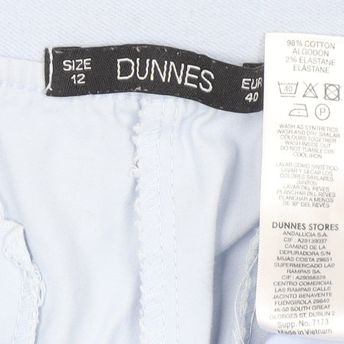 Dunnes Women Blue Cotton Stretch Chino Trousers Size 12