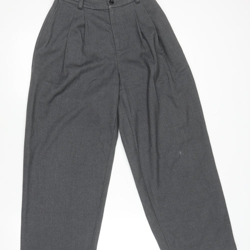 SC Women Grey Pleated Wide-Leg Trousers Size S Workwear