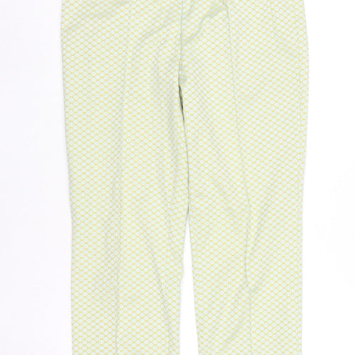 Steilmann Women’s Yellow Geometric Slim Tapered Trousers Size 12