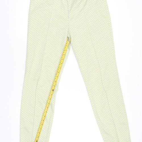 Steilmann Women’s Yellow Geometric Slim Tapered Trousers Size 12
