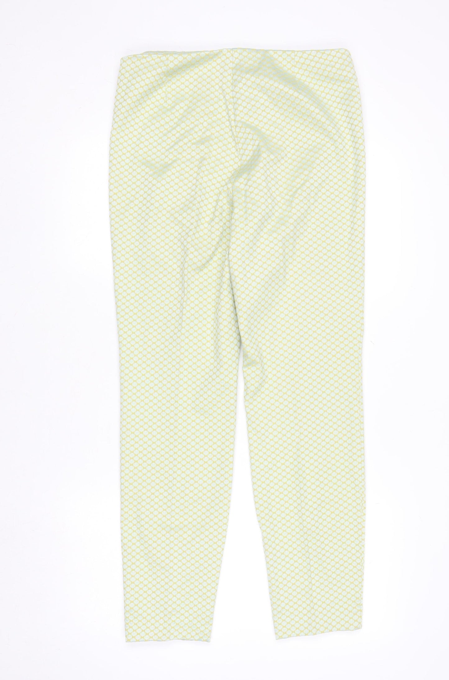 Steilmann Women’s Yellow Geometric Slim Tapered Trousers Size 12