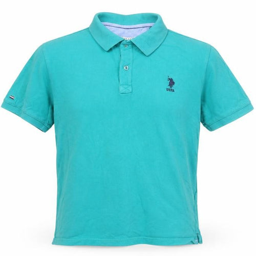 U.S. Polo Assn. Men's Green Cotton Short Sleeve Polo Shirt L