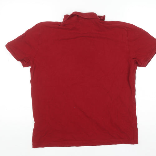 U.S. Polo Assn. Men's Red Cotton Short Sleeve Polo Shirt Size L